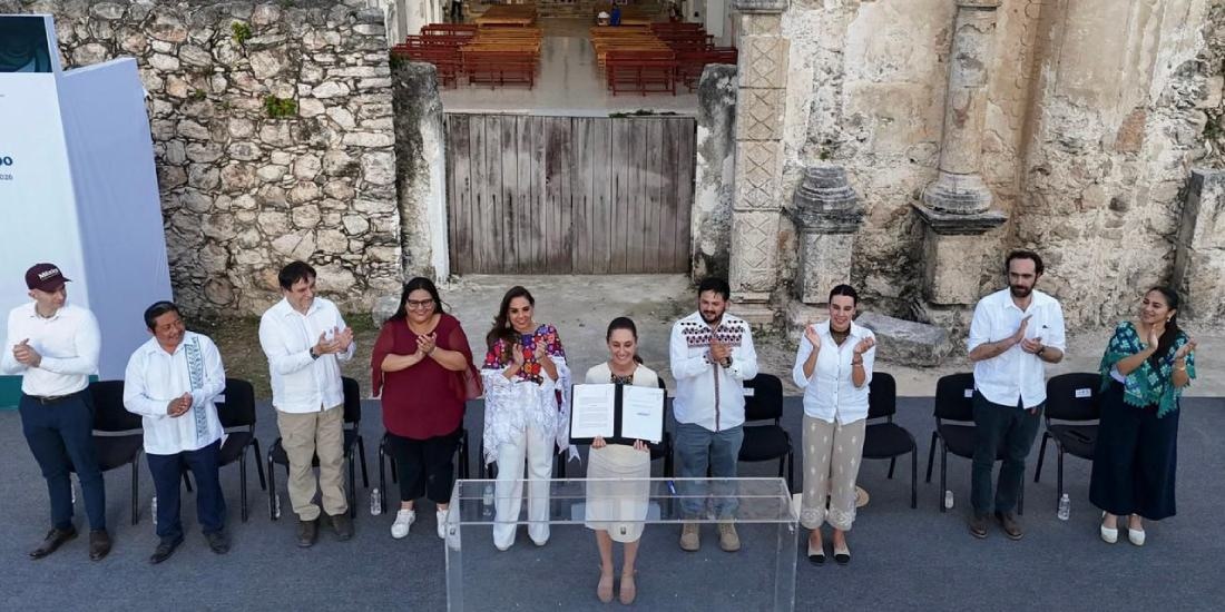 Claudia Sheinbaum y Mara Lezama encabezan firma de la Declaratoria de Interés Público del Turismo Comunitario.