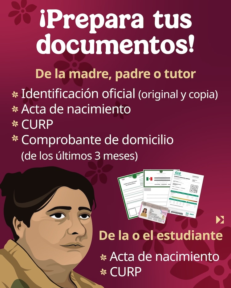 Documentos para entrega de tarjeta Beca Rita Cetina