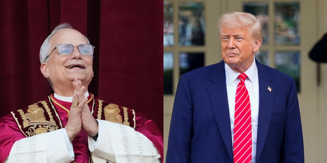 En la imagen, el Papa León XIV y el presidente de Estados Unidos, Donald Trump.