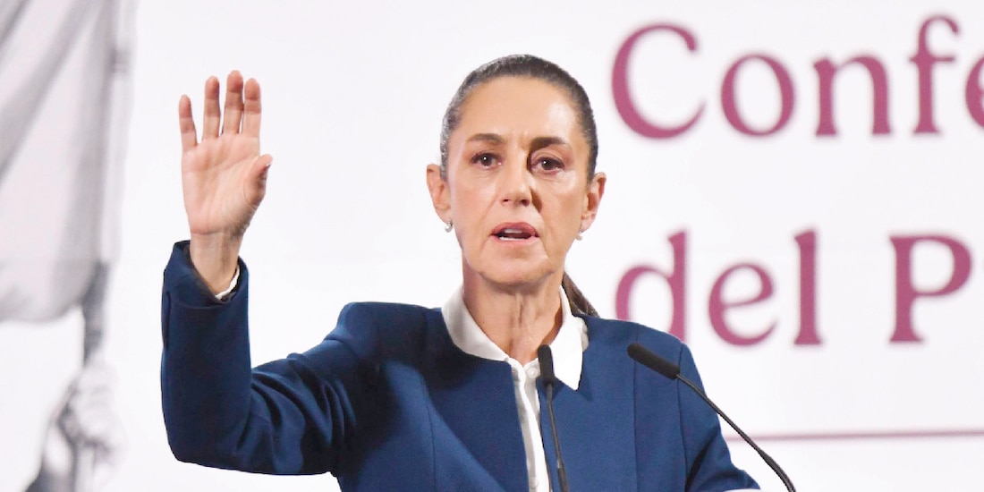 La Presidenta Claudia Sheinbaum, ayer, en conferencia.