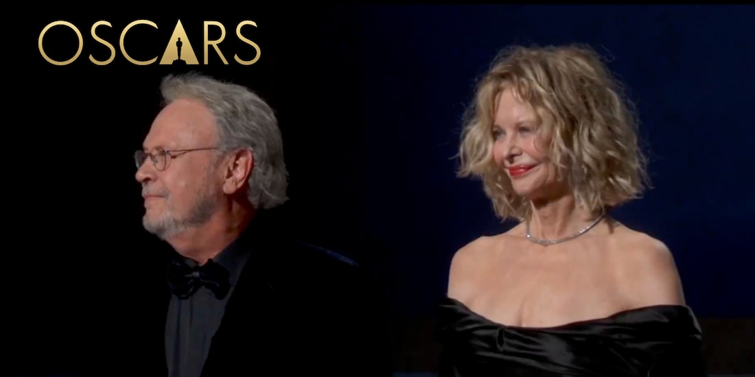 Billy Cristal y Meg Ryan durante el homenaje a Rob Reiner en los Oscar 2026
