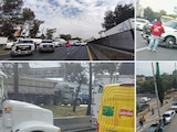 Bloqueo de transportistas genera largas filas de autos en la México Querétaro