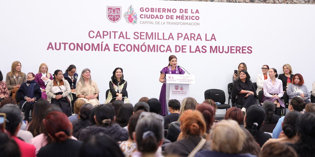 Clara Brugada, jefa de Gobierno, en el evento de este jueves.