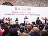 Clara Brugada, jefa de Gobierno, en el evento de este jueves.