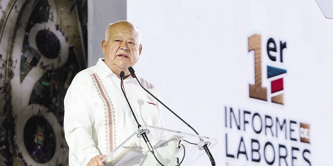Víctor Castro, el sábado pasado, durante el informe del alcalde de Los Cabos.