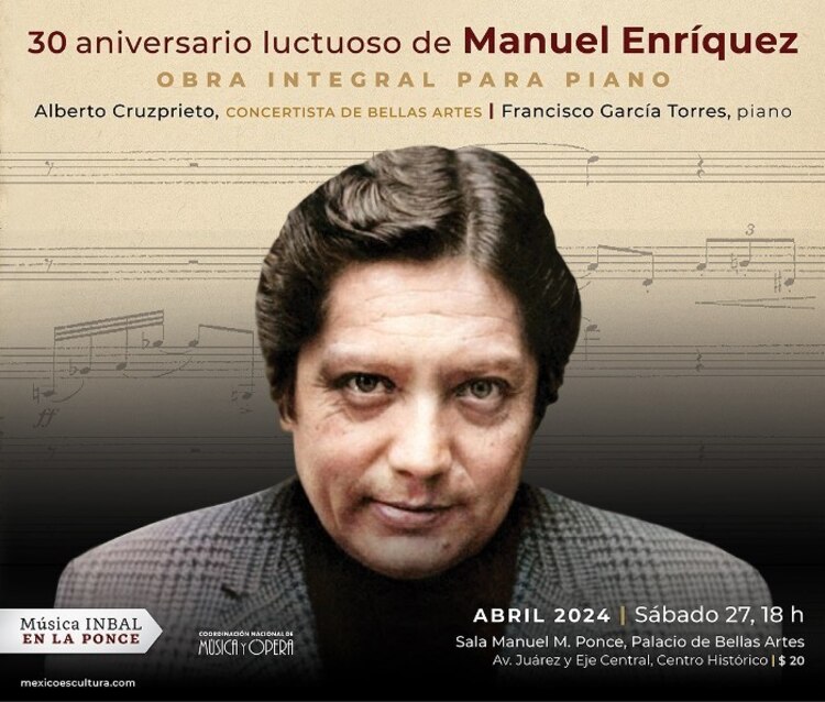 Obra Integral para Piano de Manuel Enríquez. Concierto.