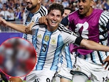 Julián Álvarez festejando su gol ante Suiza.