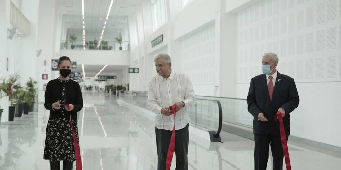 El Presidente, la Jefa de Gobierno y el nuevo titular de la SCT pusieron en marcha la ampliación de la T2 que va a ahorrar tiempos de traslado de pasajeros.