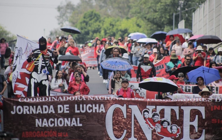 Manifestantes de la CNTE, en fotografía de archivo.