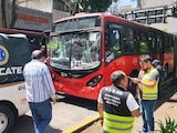 Choque entre unidades del Metrobús en la Ciudad de México, el 21 de julio de 2026.