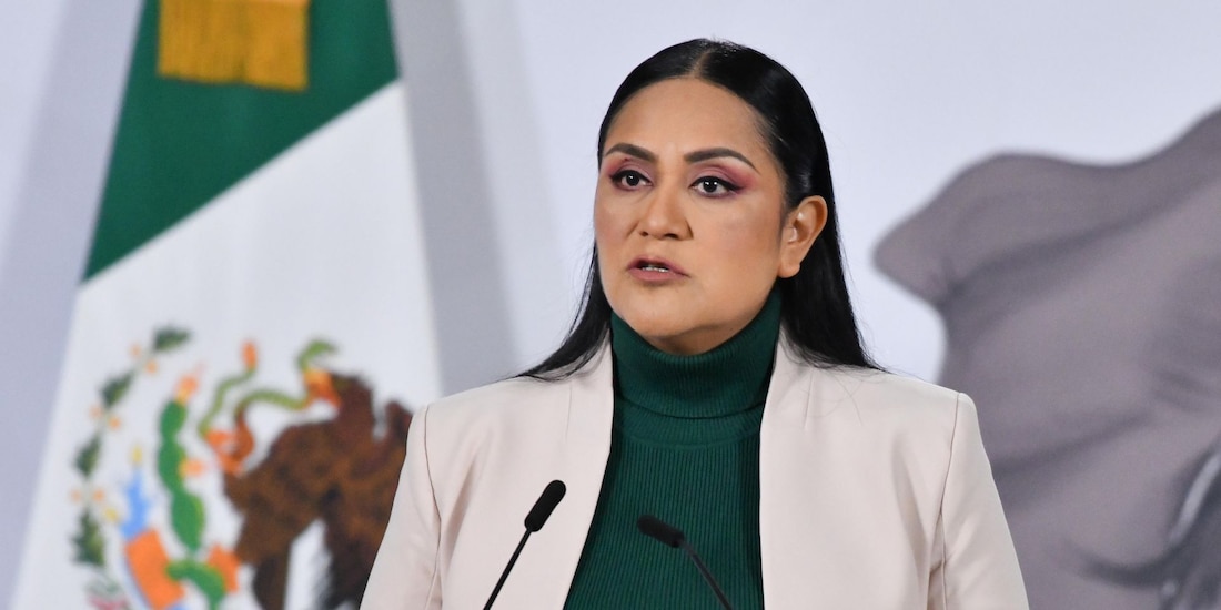 Ariadna Montiel Reyes, durante una conferencia matutina de la Presidenta Claudia Sheinbaum.