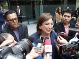 La excandidata presidencial Xóchitl Gálvez, previo a al inicio de la sesión de la Comisión Permanente del Congreso, este miércoles.