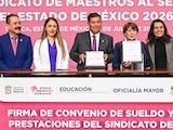 La Gobernadora Delfina Gómez Álvarez encabezó la firma del convenio laboral que impactará positivamente en la economía de miles de familias.