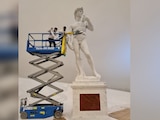 Desde Italia llega al Museo Soumaya la réplica de la escultura "El David" de Miguel Ángel, que mide cinco metros de altura y pesa seis toneladas