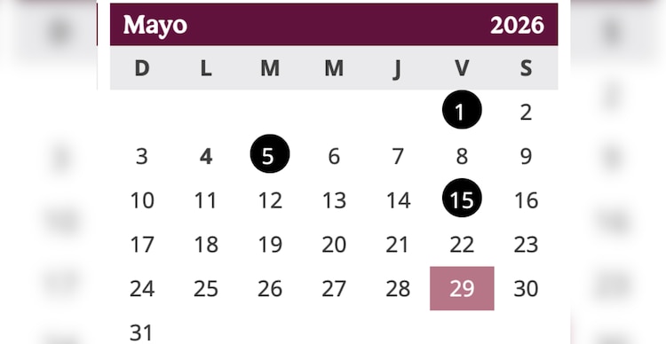 Calendario escolar SEP mayo