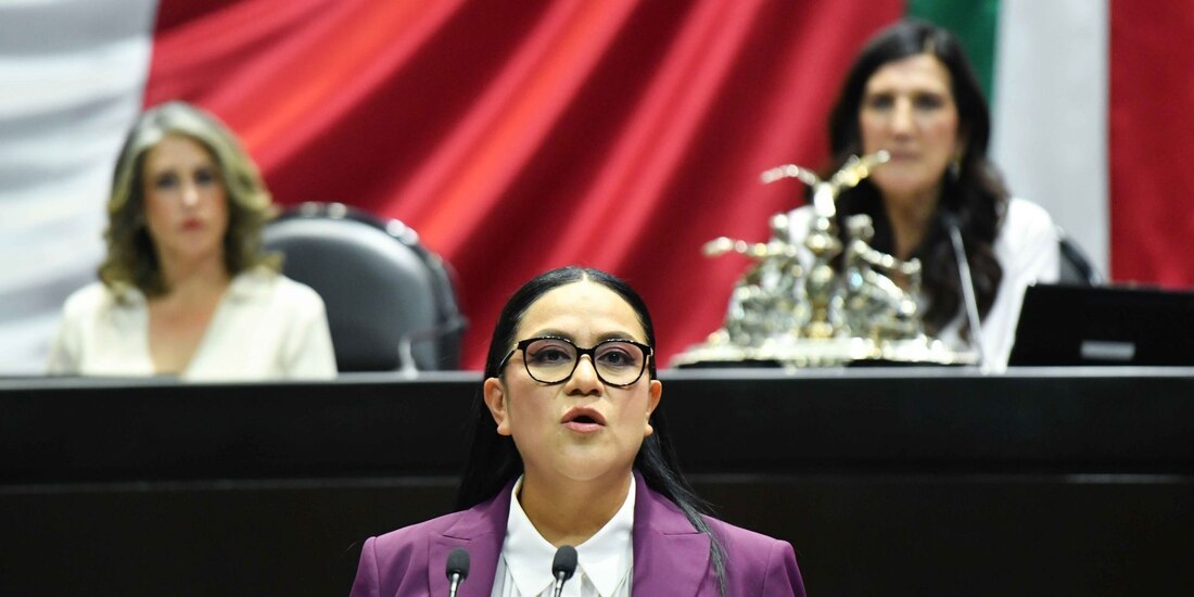 Ariadna Montiel, secretaria del Bienestar, durante su intervención en la Cámara de Diputados