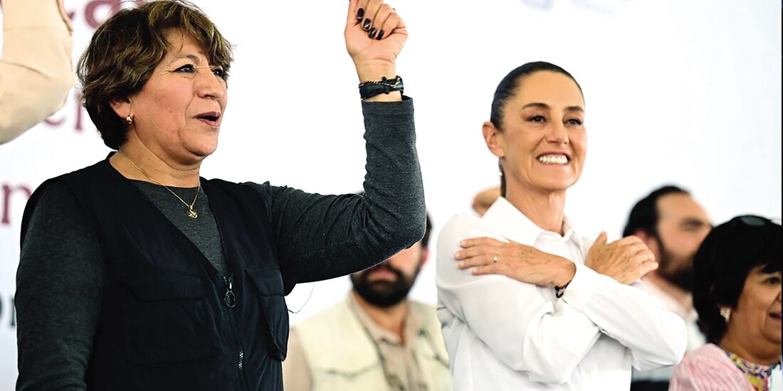 La gobernadora Delfina Gómez (izq.) y la Presidenta Claudia Sheinbaum, el pasado 2 de febrero.