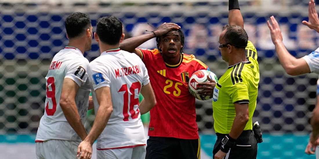 Bélgica no pudo derrotar a Irán en su segundo partido en la Copa del Mundo 2026, duelo que terminó con uno menos.
