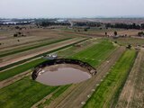 Fotografía aérea del Socavón de Puebla, el pasado 10 de junio.