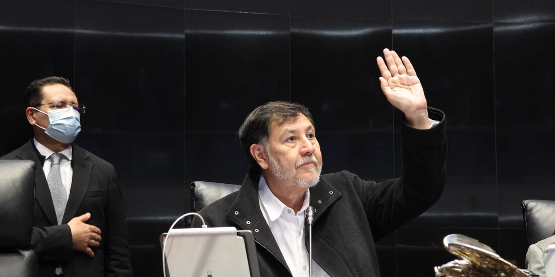 El legislador, Gerardo Fernández Noroña, ayer en el Senado.