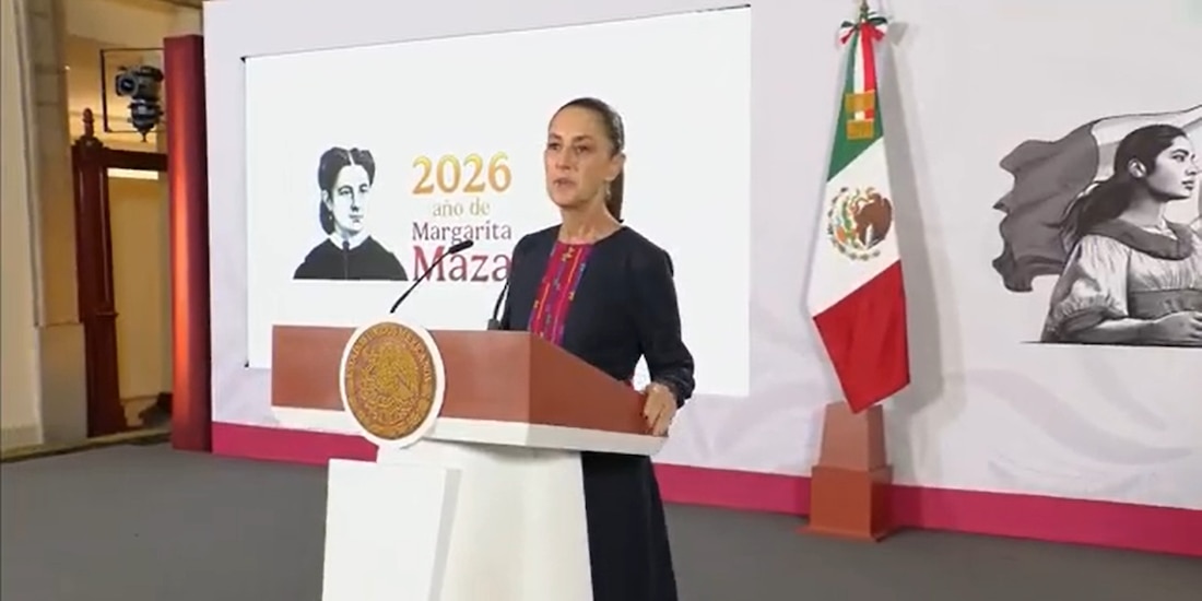 Claudia Sheinbaum, Presidenta de México en su conferencia de este viernes.