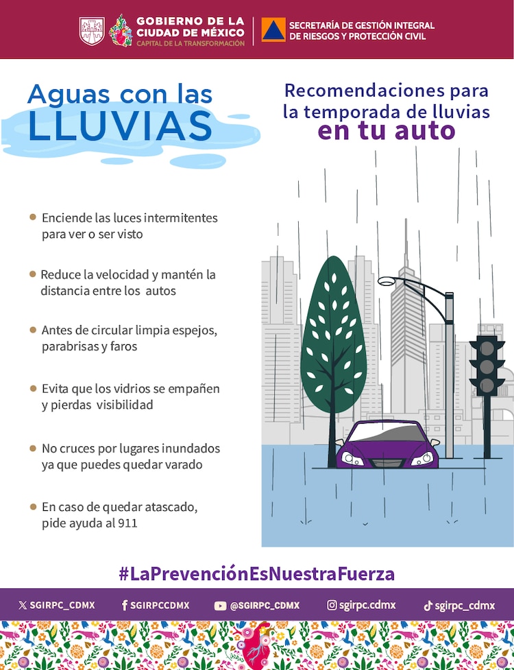 Recomendaciones para la temporada de lluvias si viajas en auto