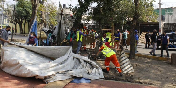 Así se realizaron las tareas de recuperación de espacios públicos.