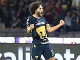 César 'Chino' Huerta festeja un gol con Pumas en el Torneo Apertura 2023.