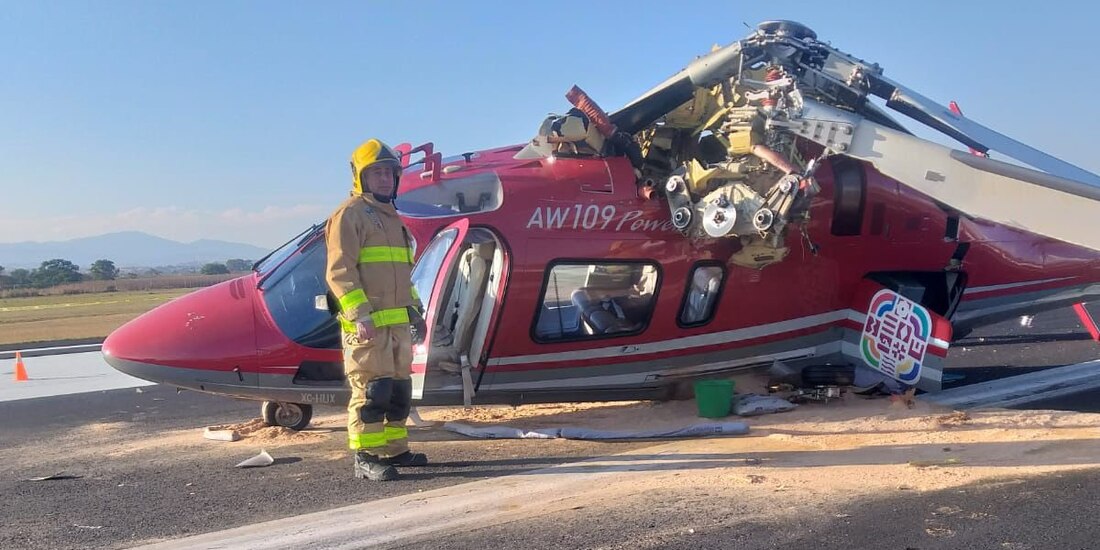 En el helicóptero viajaban tres tripulantes, que resultaron con lesiones menores.
