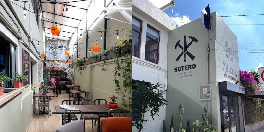 Fachada e interiores del lugar.