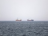 Barcos en el Estrecho de Ormuz desde Musandam, Omán, el 2 de marzo.