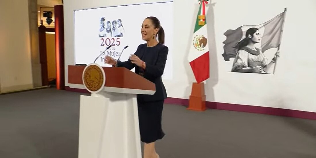 La Presidenta Claudia Sheinbaum este jueves en Palacio Nacional.