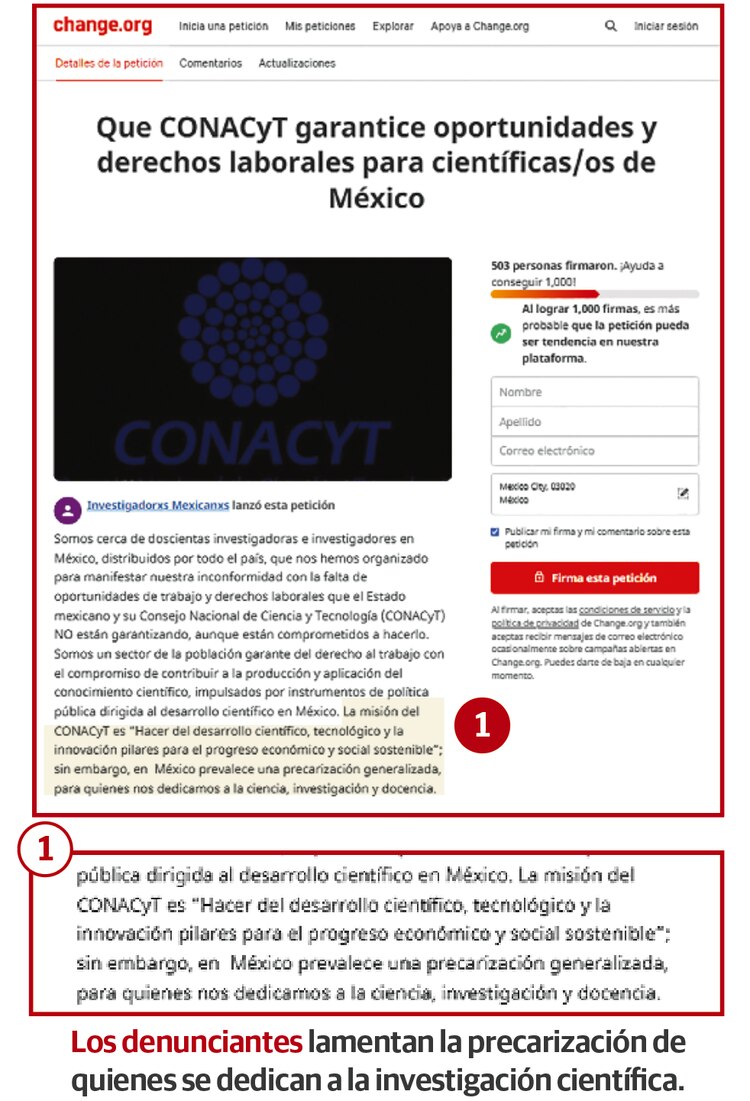 Los investigadores expresaron su inconformidad a través de una petición en la plataforma change.org