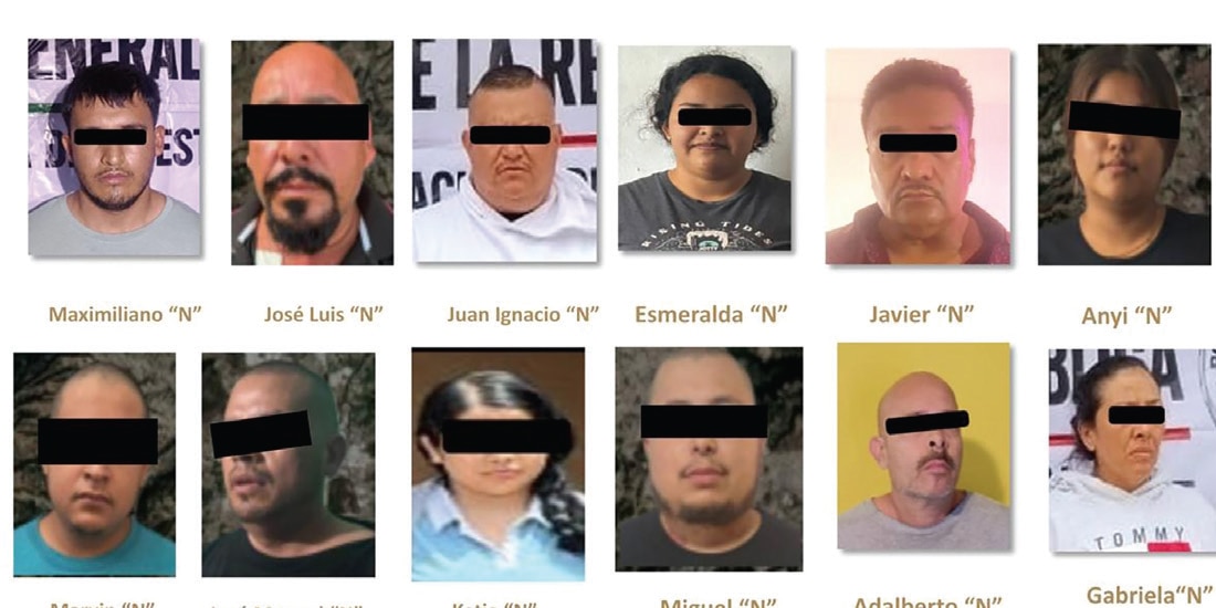 LAS PERSONAS presuntamente dedicadas a la extorsión en la entidad, detenidas ayer.