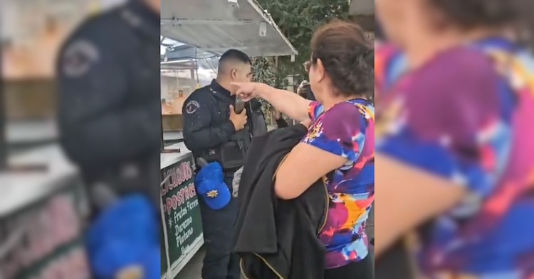 Policía interviene y logra terminar riña entre Lady Chupitos y comerciante.