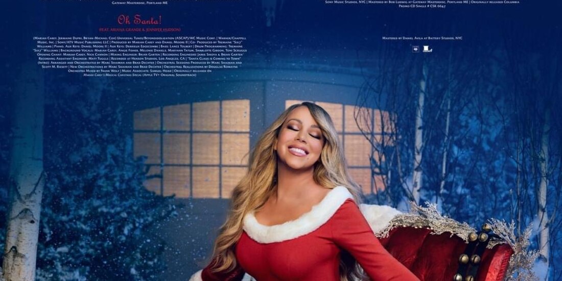 Mariah Carey, en la portada de uno de sus vinilos de aniversario.