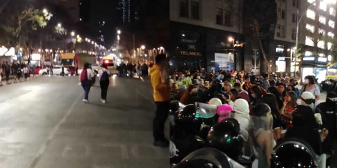 Mujeres exigen justicia en inmediaciones de Bellas Artes por supuesto caso de violación ocurrido en 2019 en Chimalhuacán, Estado de México.