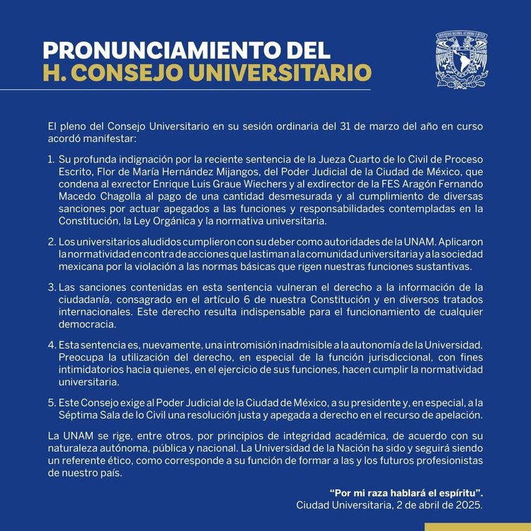 Comunicado oficial.