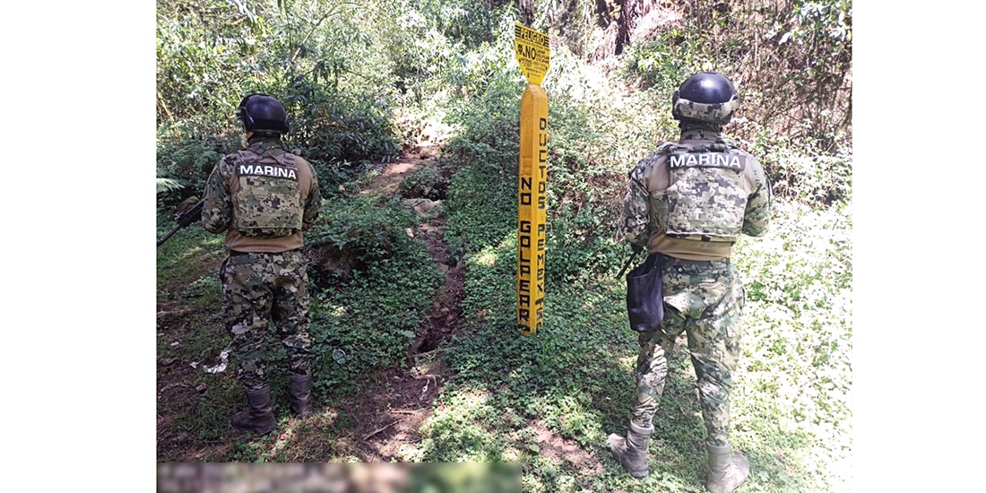 Toma asegurada por personal naval en Puebla.