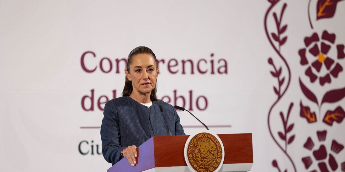 Claudia Sheinbaum, Presidenta de México, durante la mañanera del pueblo