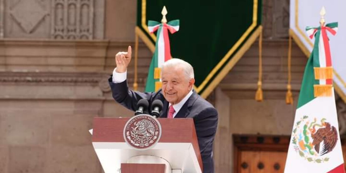 El Presidente Andrés Manuel López Obrador durante la presentación de su sexto informe de Gobierno.