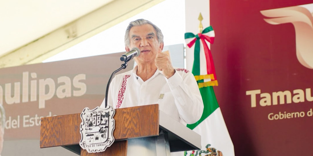 El gobernador de Tamaulipas, ayer, durante la entrega de instalaciones.