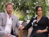El príncipe Harry y Meghan Markle durante la entrevista con Oprah Winfrey