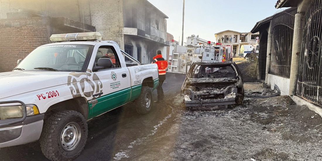 Aspecto de la afectación por el incendio, ayer