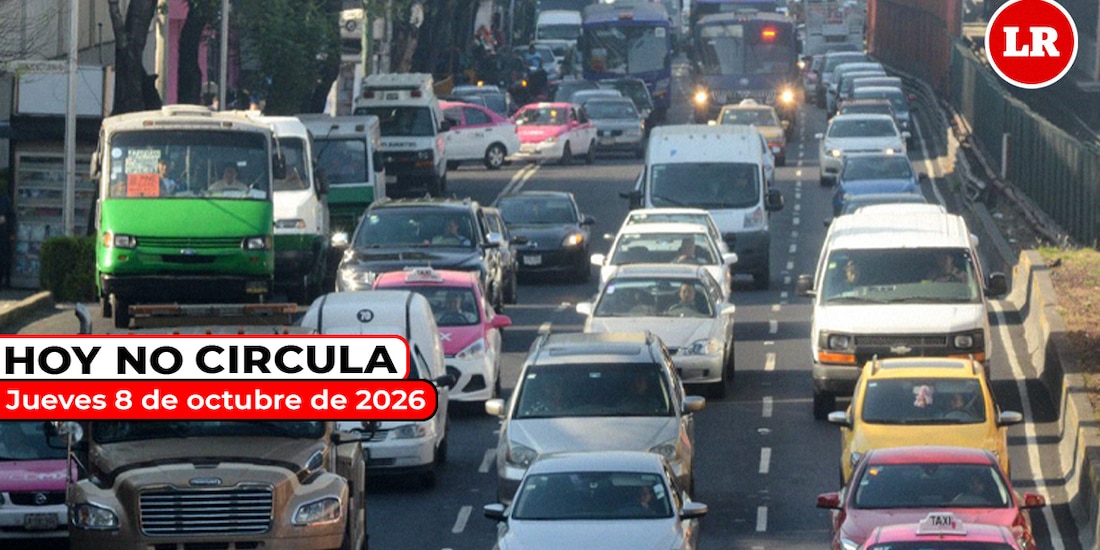 Te compartimos cómo aplica el programa Hoy No Circula este jueves 8 de octubre de 2026.