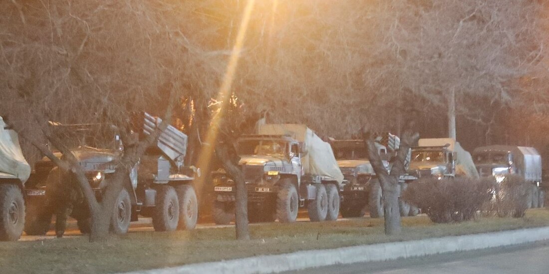 Movilización de tropas rusas en la frontera con Ucrania.