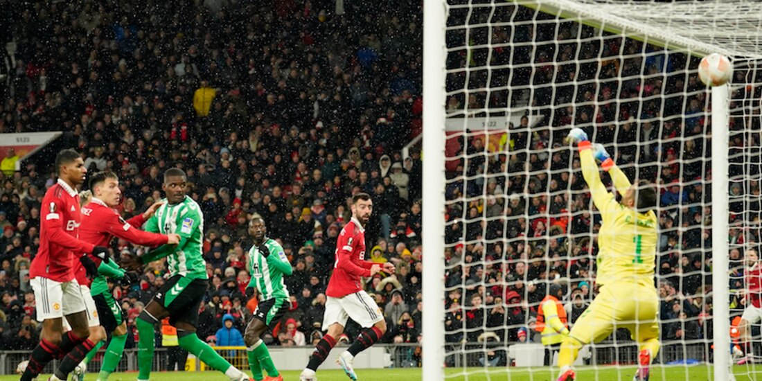 Bruno Fernandes hace una de las anotaciones, ayer.