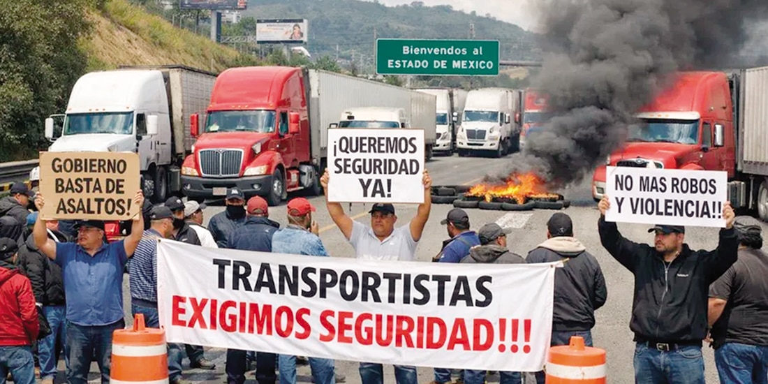 Uno de los bloqueos de transportistas en enero pasado.