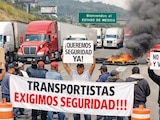 Uno de los bloqueos de transportistas en enero pasado.