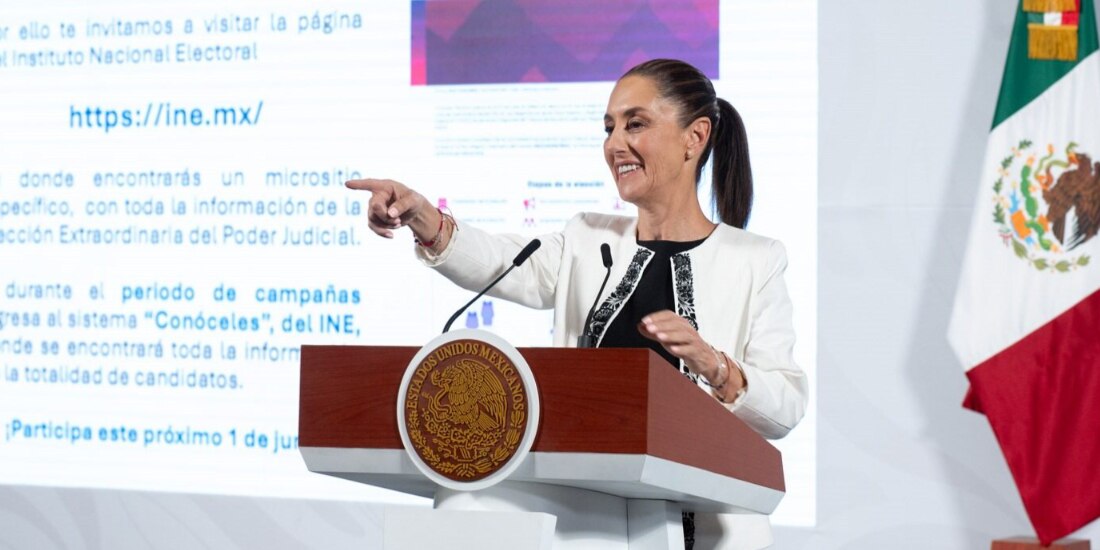 La Presidenta Claudia Sheinbaum, ayer, en conferencia de prensa.